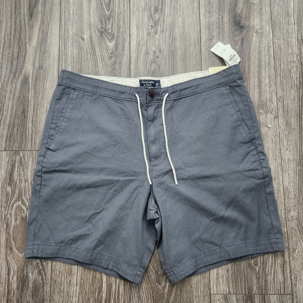 Abercrombie Gray Pull On Drawstring Shorts 7" XXL